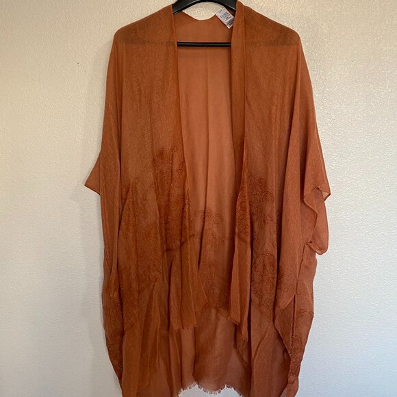 Women's Lace Layering Beach Cover-Up, S/M, Tan - Picture 1 of 2